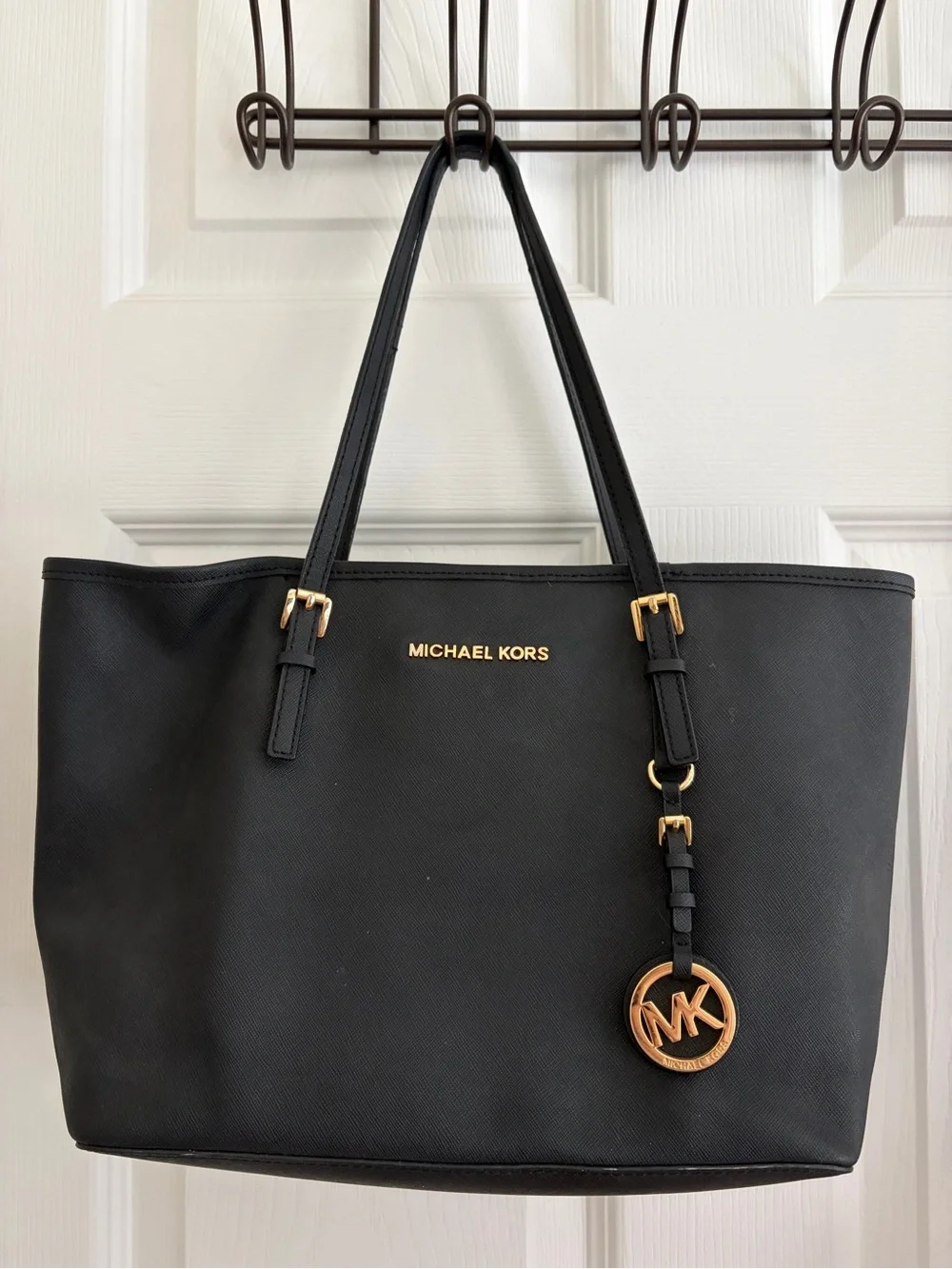Michael Kors Black Tote with Gold Hardware